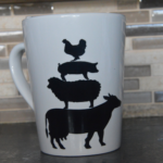 Stacked Farm Animals Silhouette Mug